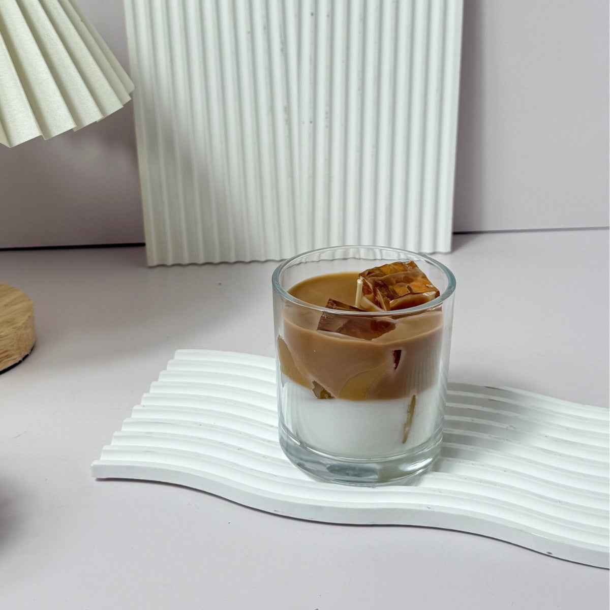 Coffee scented candle-Coffee color-Random aroma-Mixed wax-1 piece