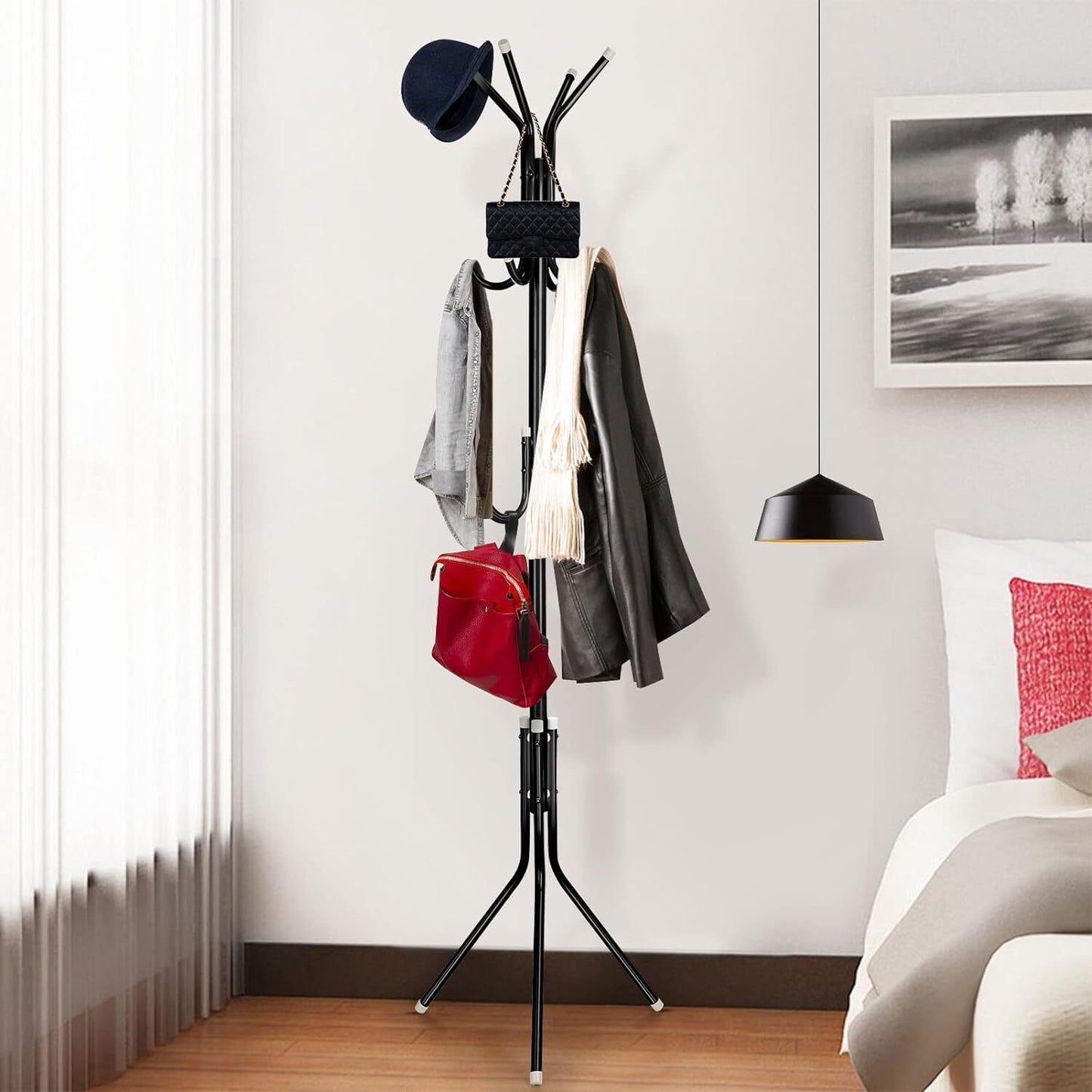 Coat Stand Coat-Hat-Jacket-Umbrella Floor Standing Rack Clothes Hanger Hooks