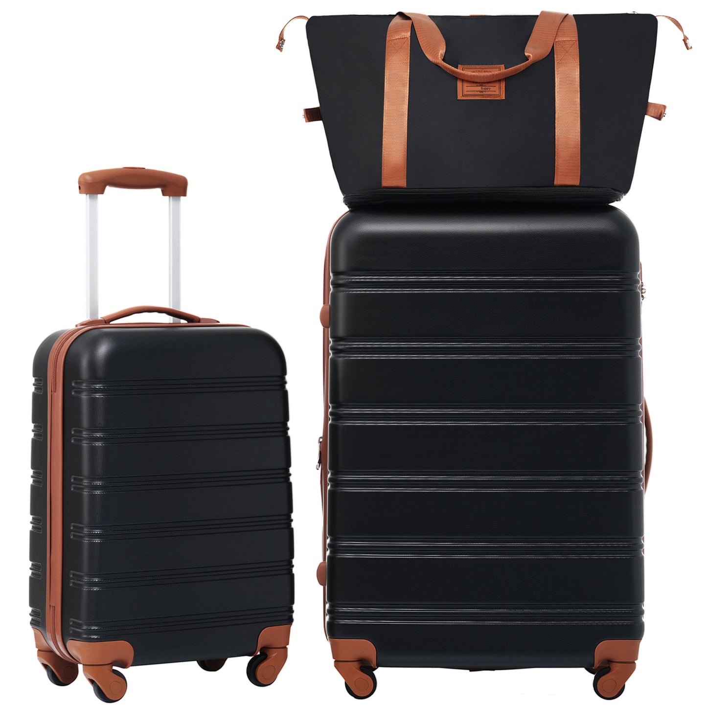 Ensemble de 2 valises rigides à roulettes pivotantes avec serrure TSA, légères, 20 et 28 pouces