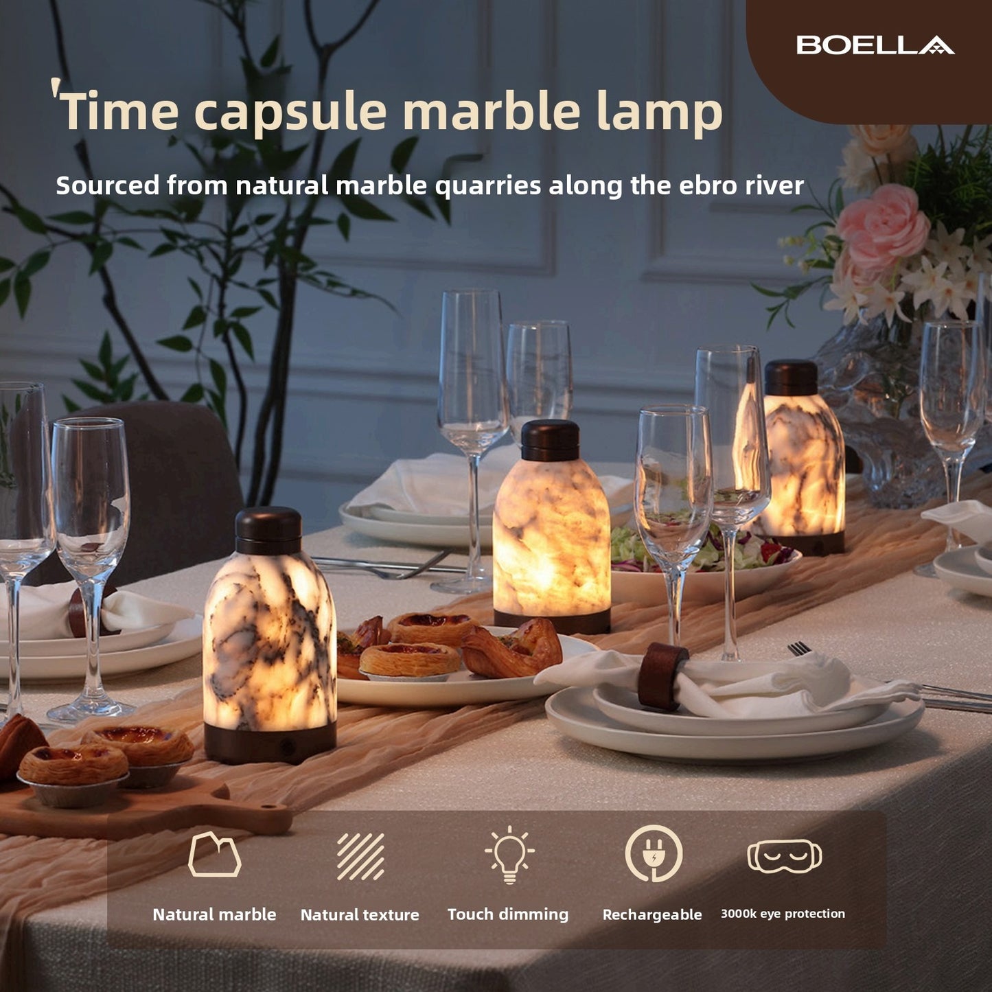 Lampe de table en marbre Time Capsule