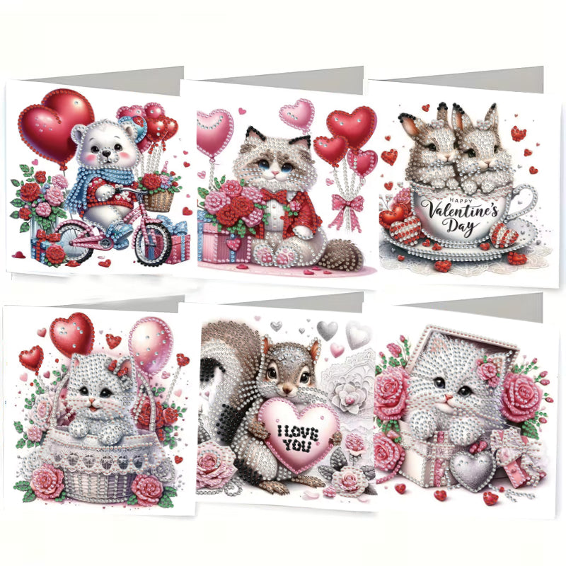 DIY Diamond Painting Kit Birthday Card Kit, Unique Animal Pattern Design, Water Diamond Painting Art Mosaic Postcards, Festival Cards Perfect For Families, Friends, And Lovers, Handmade Gifts