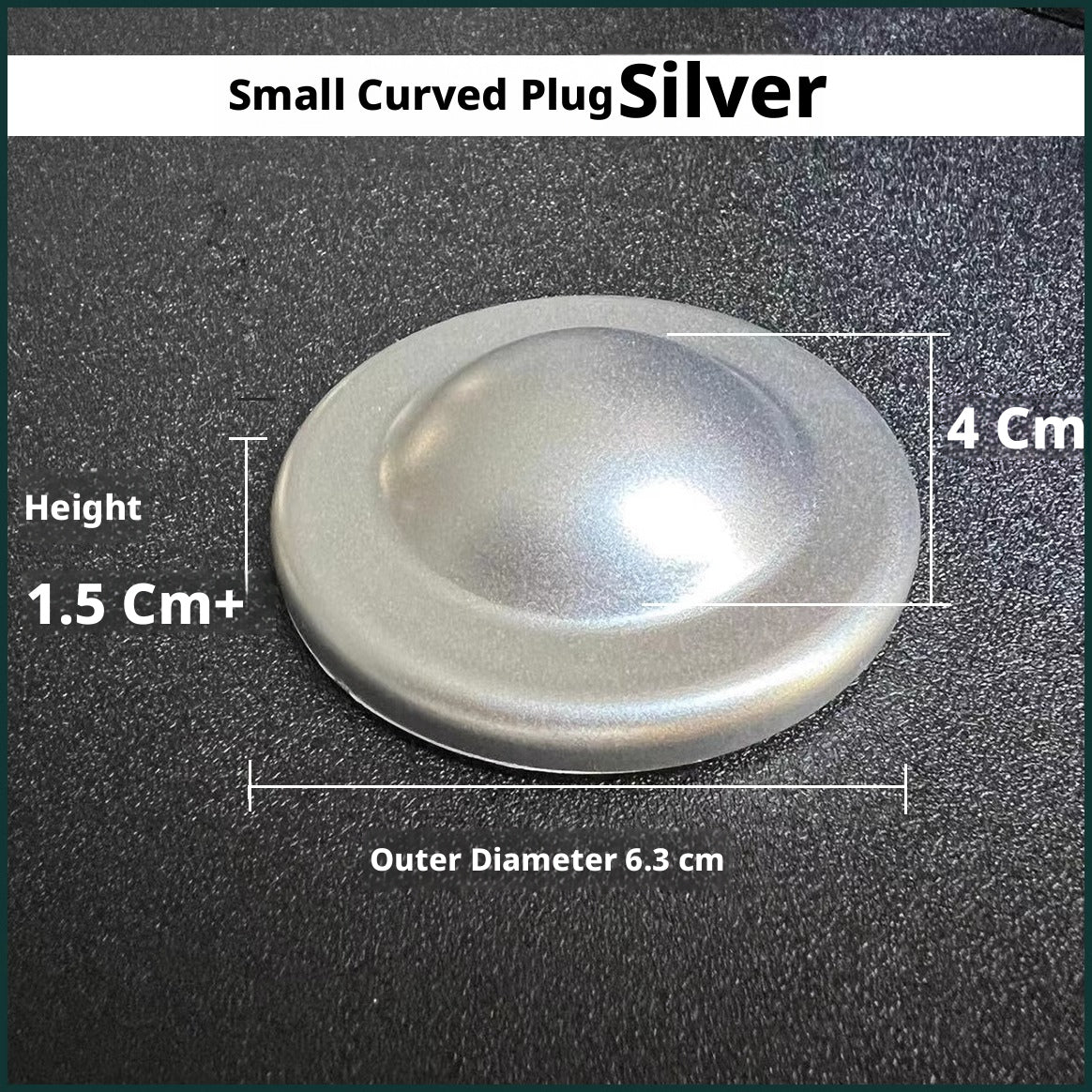 Plastic pipe plug-small cambered cover-silver-1 pack