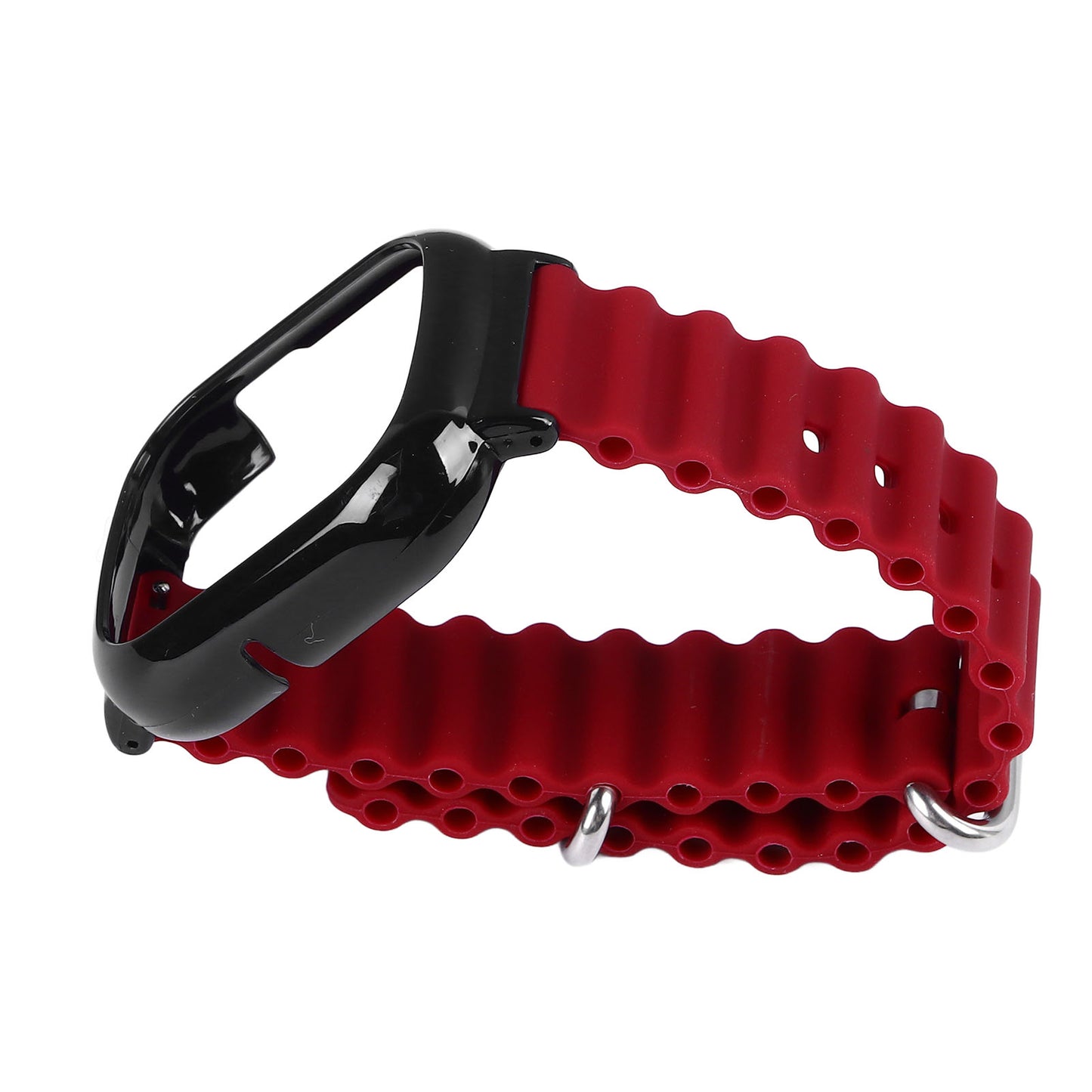 Watch Silicone Strap With Built In PC Case Fashionable Adjustable Wristband For Honor 4 Wine Red