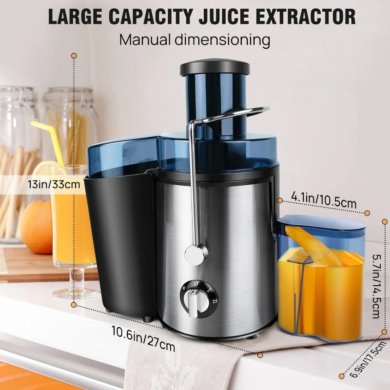 Extracteur de jus centrifuge 2 vitesses, fruits, légumes et agrumes, 500 ml