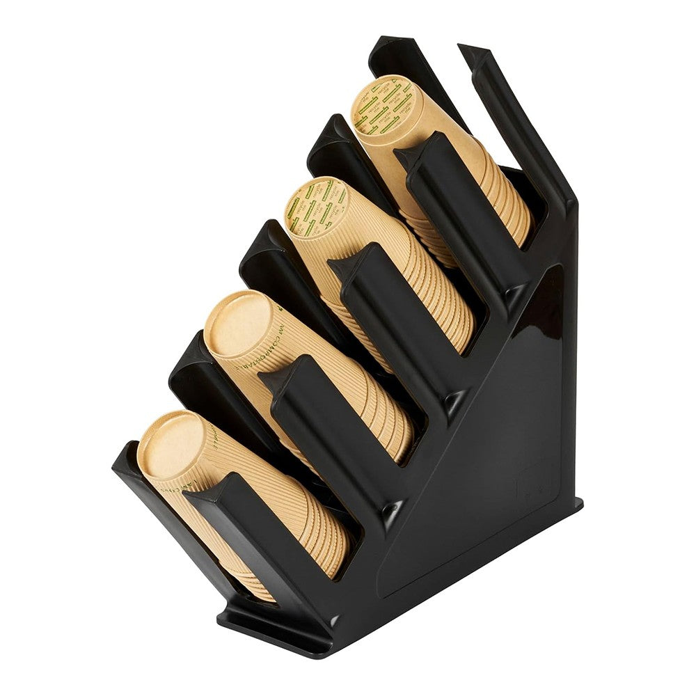 Coffee Cup Lid Organizer Holder Countertop Paper Cup Dispenser 4 Compartments