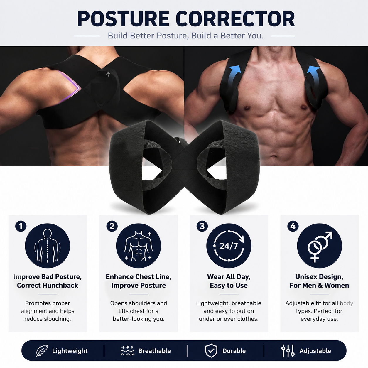 2026 New Fitness Heavy Shoulder Straps For Weight Training Adjustable Weighted Vest Muscle Exercise Equipment Enhance Anterior Shoulder Muscle Activation Keep Torso Straight And Upright