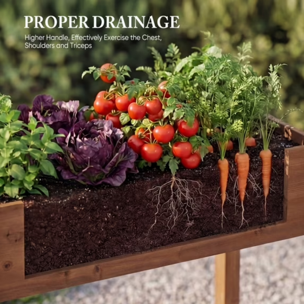 Bed - Cedar Planter With Non - Woven Liner, Bottom Drainage, 30 - Inch Height, 4