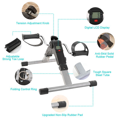 Mini Vélo d'Appartement Pliable - Pédalier Fitness Écran LCD