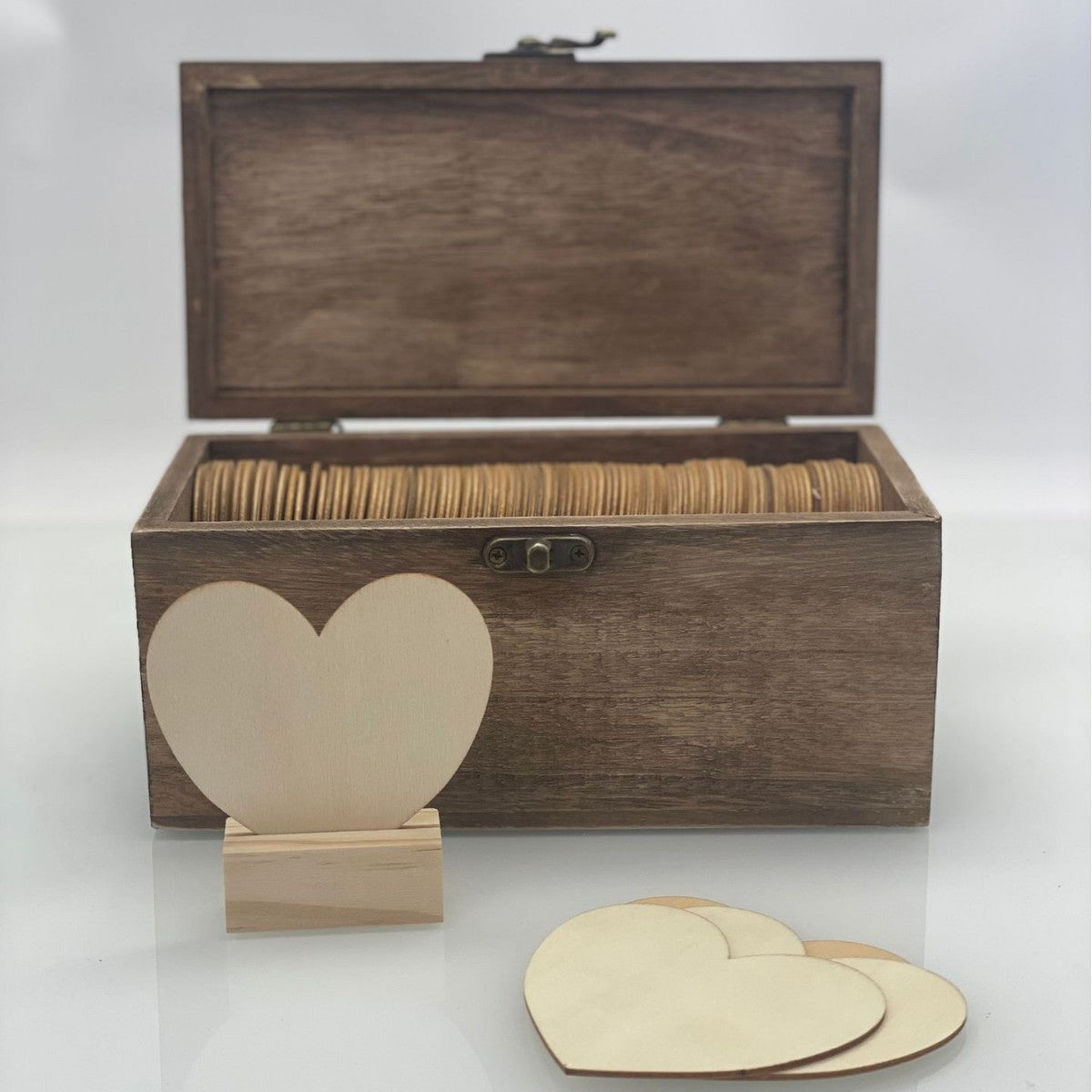 Wooden Heart Guest Book For Wedding Baby Shower Bridal Shower With Pen