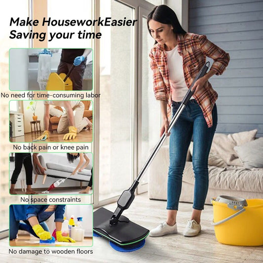 UK Cordless Power Electric Spinning Mop Rechargeable Floor Cleaner Scrubber