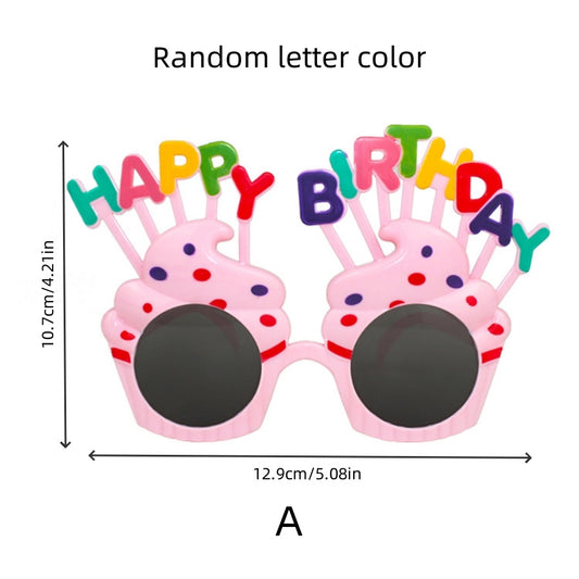 Funny birthday glasses-pink-1 opp bag