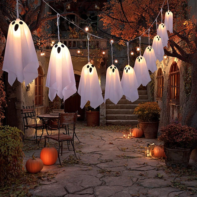Halloween Ghost Lights – 8-Mode Waterproof String Lights for Indoor/Outdoor Party, Haunted House, Fireplace, Porch