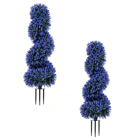 Lot de 2 Plantes Artificielles Spirales Réalistes - PE Toutes Saisons