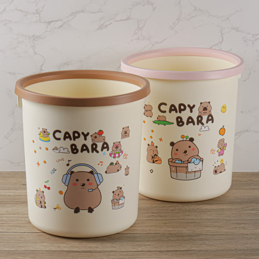 Cartoon trash can-rice coffee color-PP-26*28.5cm-1 piece
