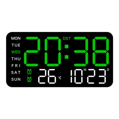 Digital Wall Clock with Temperature, LED Display, USB/Battery Power for Home Decor