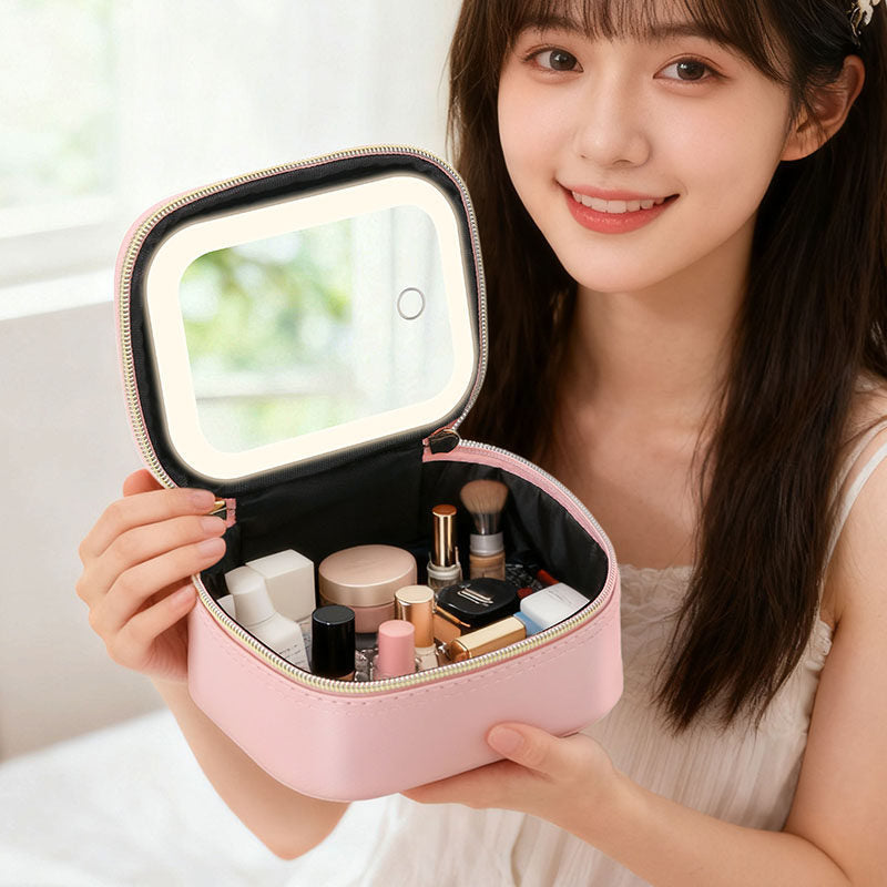 Trousse à Maquillage avec Miroir LED HD