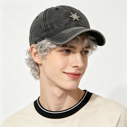 Casquette Baseball Flocon Strass - Vintage Lavé