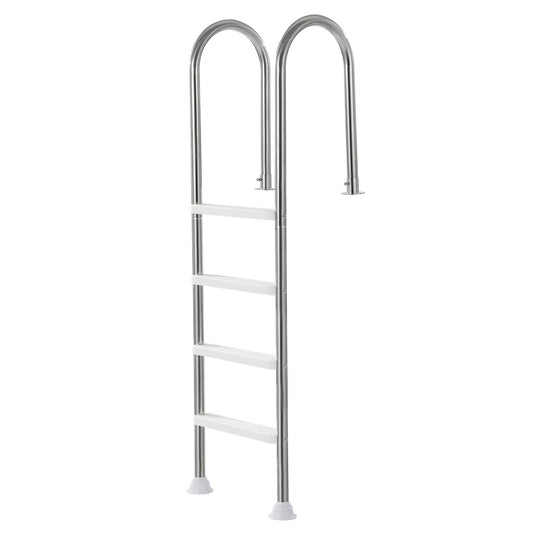 Stainless Steel Pool Ladder 4-Step 2 Handrail Loads 265 Lb For 54 In Decked Pool