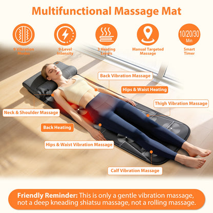 Tapis de Massage Multifonction - Chaleur & Intensités Réglables