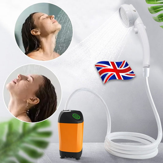 Douche de camping portable extérieure avec pompe et affichage numérique intelligent