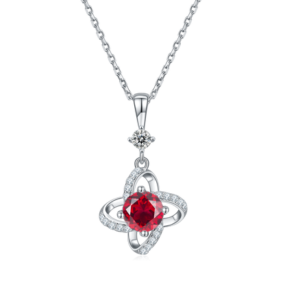 Collier Trèfle 4 Feuilles Argent S925 - Moissanite 6.5mm