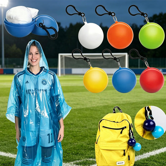2 Balls Random Colours,Disposable Raincoat Adults Hood Poncho Ball Rain Coat Waterproof,World Cup Portable Raincoat For Football Matches