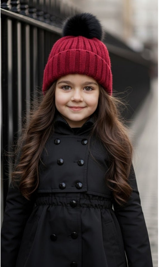 Girls Autumn Spring 2026 Kids Cotton Windproof Black Green Trench Coat 3-7Y
