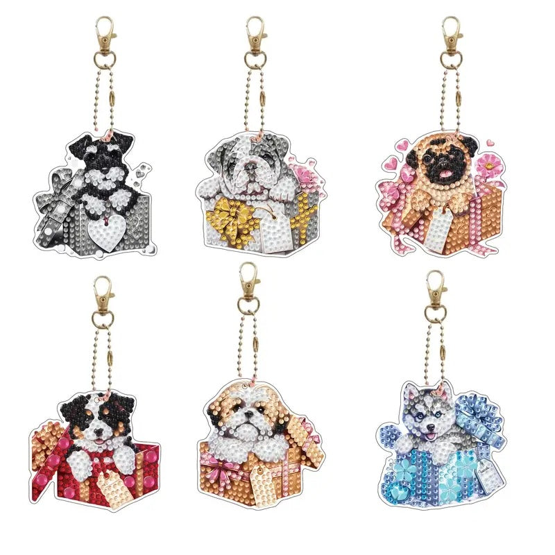 DIY Diamond Painting Keychain - Animal Pattern, DIY Decor, Diamond Painting Kit Craft Supplies, Handmade Mosaic Painting Keychain DIY Set For Beginners, Creative Handcrafted Gift Kit