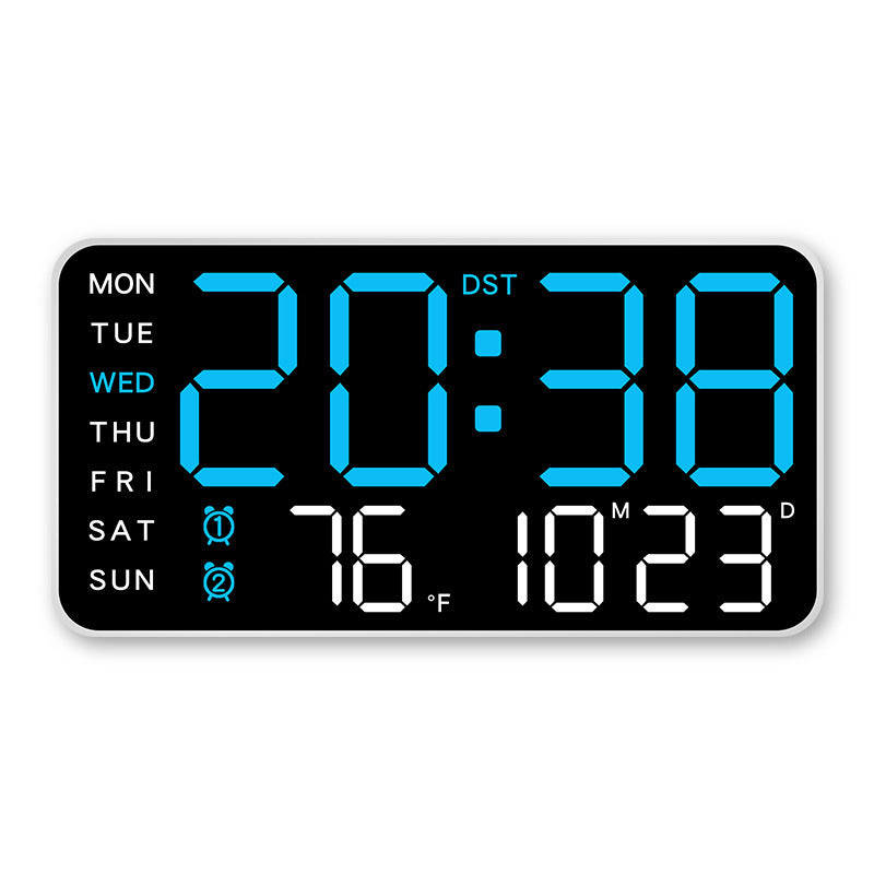 Digital Wall Clock with Temperature, LED Display, USB/Battery Power for Home Decor