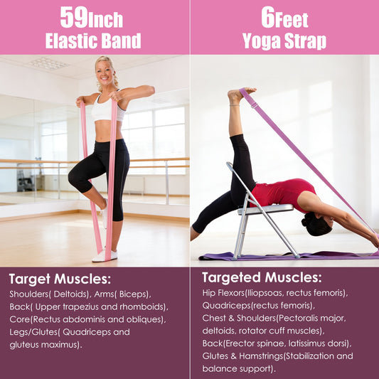 14Pcs Per Set Pilates Ring Kit For Women Exercising With Yoga Ball Arm Stretcher 5 Resistant Bands 8 Resistant Band Elastic Band Non-slip Socks Yoga Strap