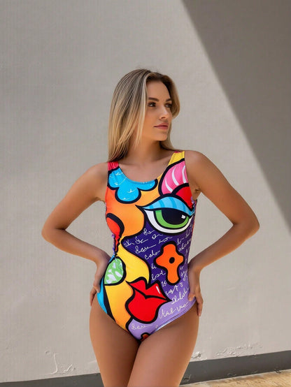 Maillot 1 Pièce Imprimé Tropical - Plage