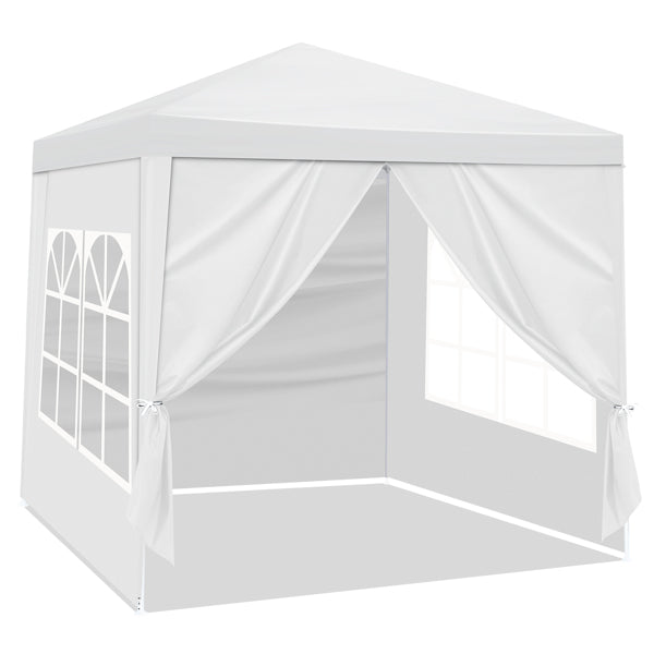 Tente de réception portable à 4 côtés, 2 x 2 m