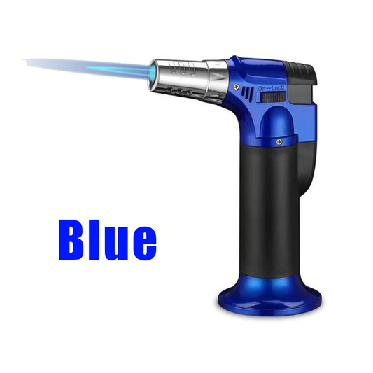 Blue Direct-fired Cigar Torch Welding Gun, Barbecue Lighter, Ignition Device, Igniter Gun. Windproof And Adjustable Single Flame. Rechargeable. Ergonomic Design. Comfortable To Hold. Suitable For Barb