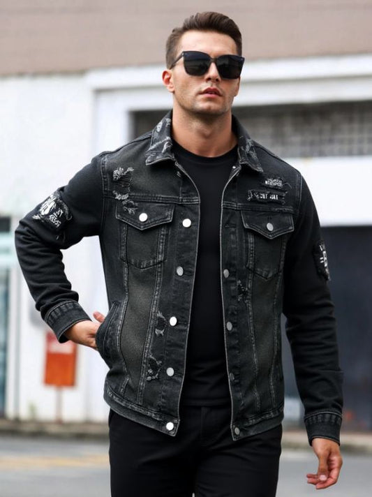 Veste en Jean Ajustée Homme
