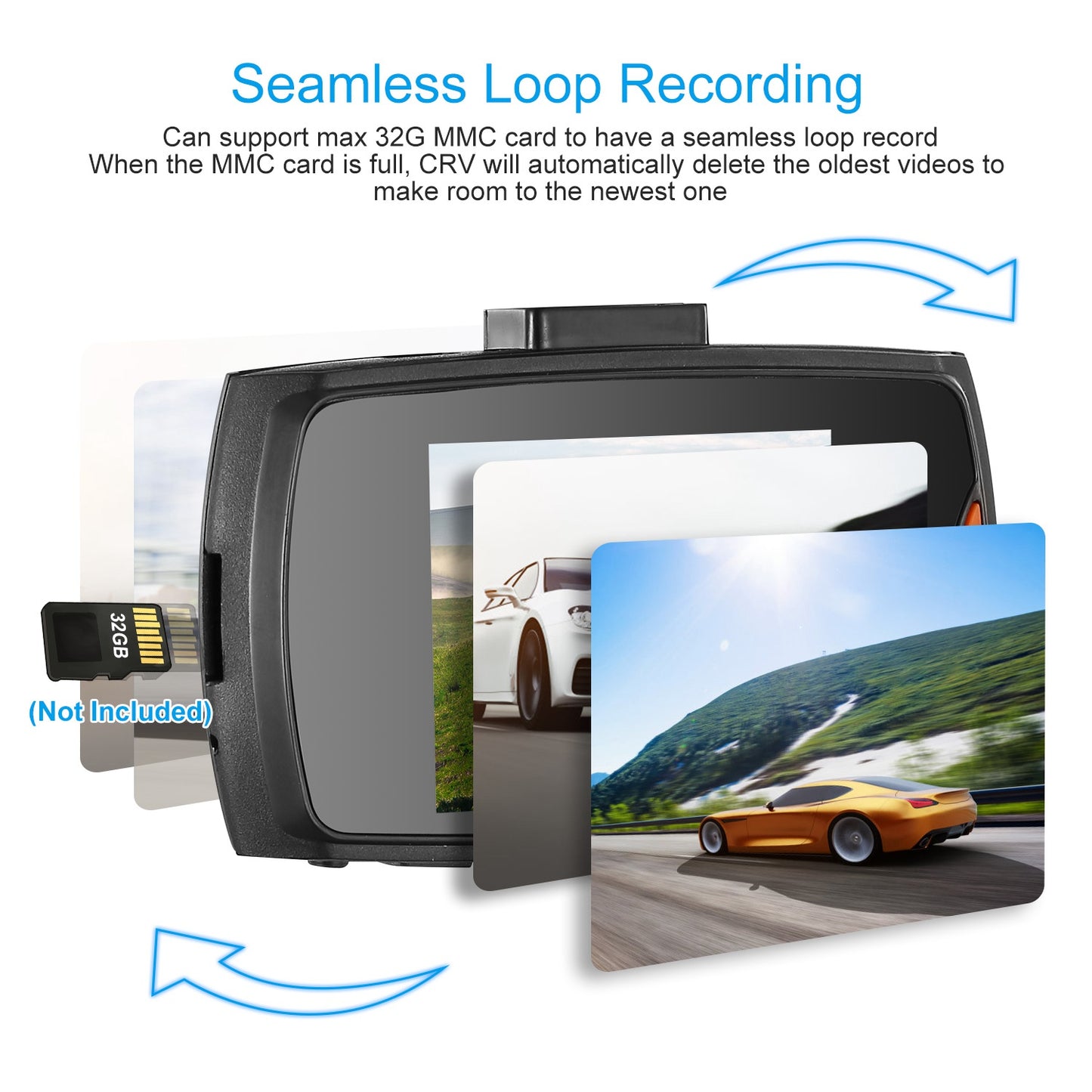 Dashcam Voiture Full HD 1080P - Grand Angle 90° Vision Nocturne