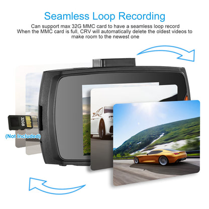 Dashcam Voiture Full HD 1080P - Grand Angle 90° Vision Nocturne