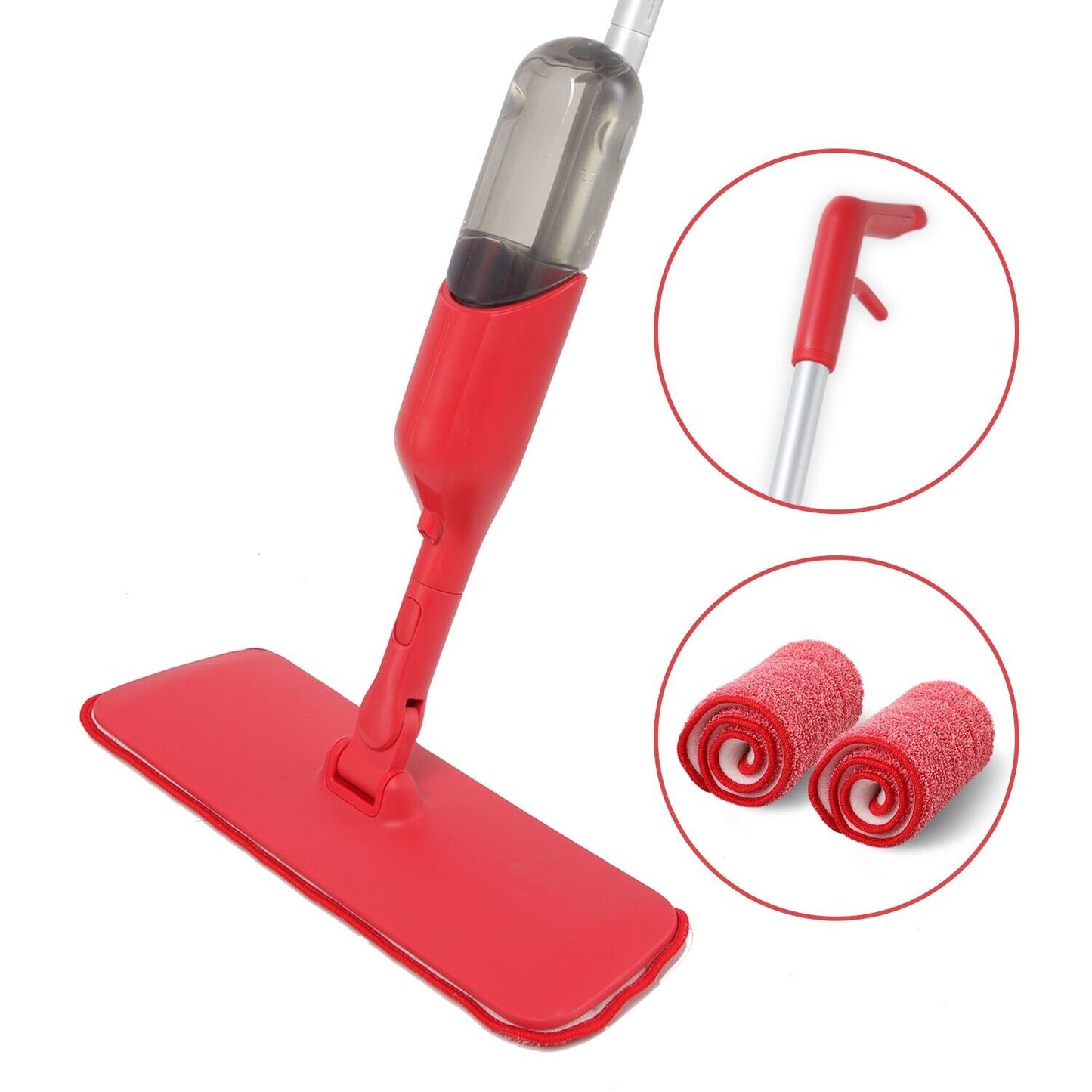 Spray Flat Mop Microfiber Pads Floor-Tile Kitchen Bathroom Living Room Cleaning