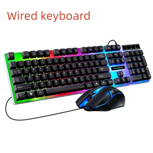 UK Gaming Keyboard And Mouse Set RGB LED USB For PC Laptop Xbox One PS4 PS