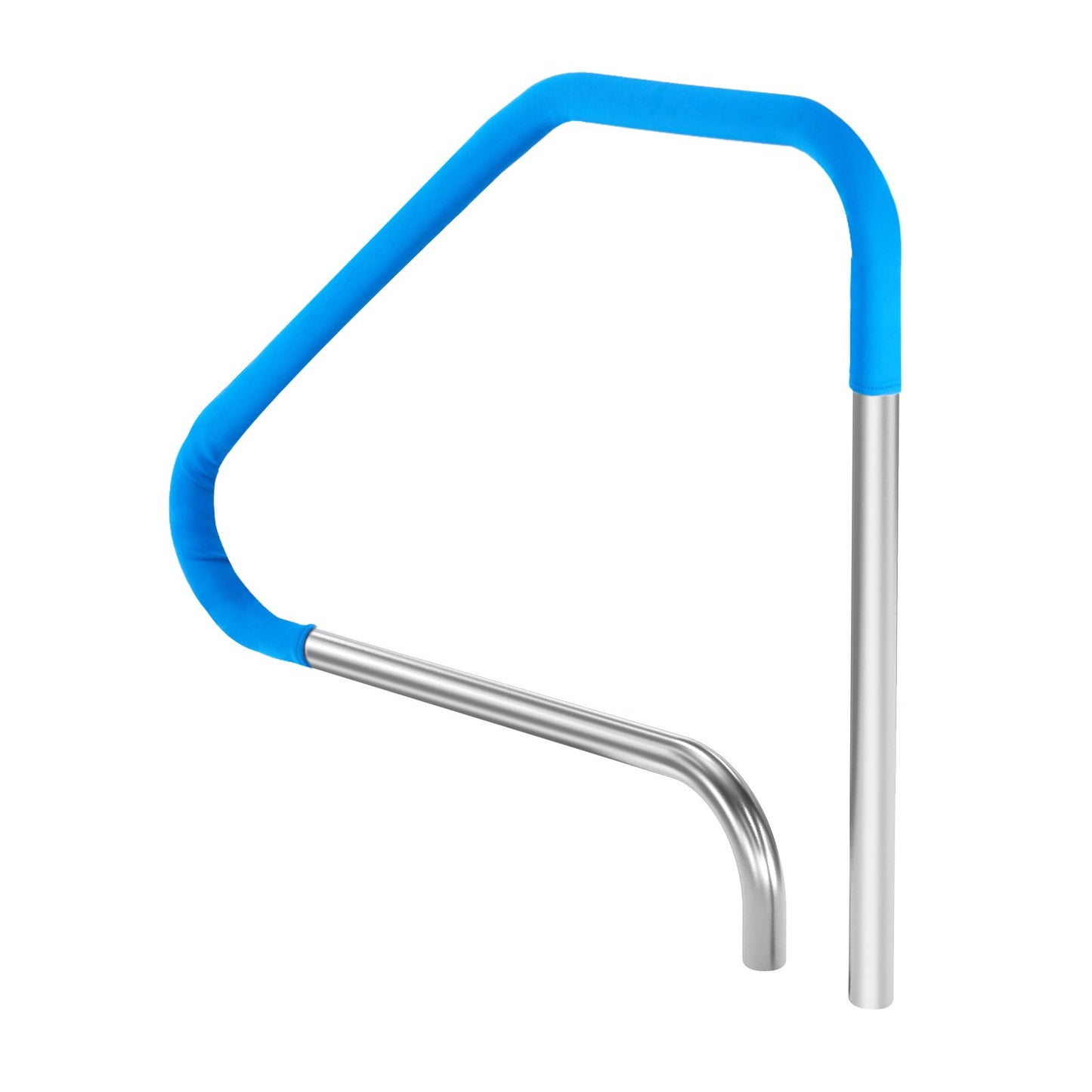 Pool Handrail,46 X 37 Inch Pool Railing, Stainless Steel (Pre-built) For Indoor/Outdoor Pools,Swimming Pool Railing For Decks,Rust-Proof Grab Bar With Blue Grip Cover&Accessories For Spas