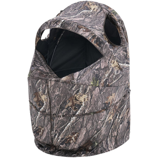 Hunting Blind, Single Person Ground Blinds With Carrying Bag, Portable Camouflage Tent, Reinforced Durable Concealed Shelter With Silent Zipper Door And Window, For Turkey And Deer
