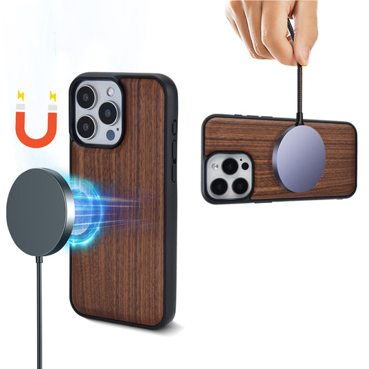 Magnetic Wooden Full Cover Phone Case