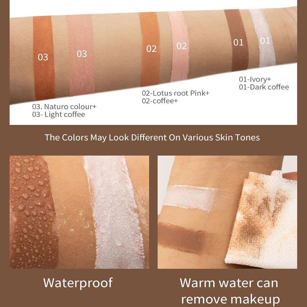 3PCS Dual - Ended Contour Stick, 2 - in - 1 Highlighter & Bronzer Stick, Waterpr