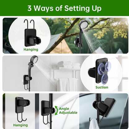 Camping & Hiking Portable Shower - 6000mAh Rechargeable, Full-Screen Digital Display