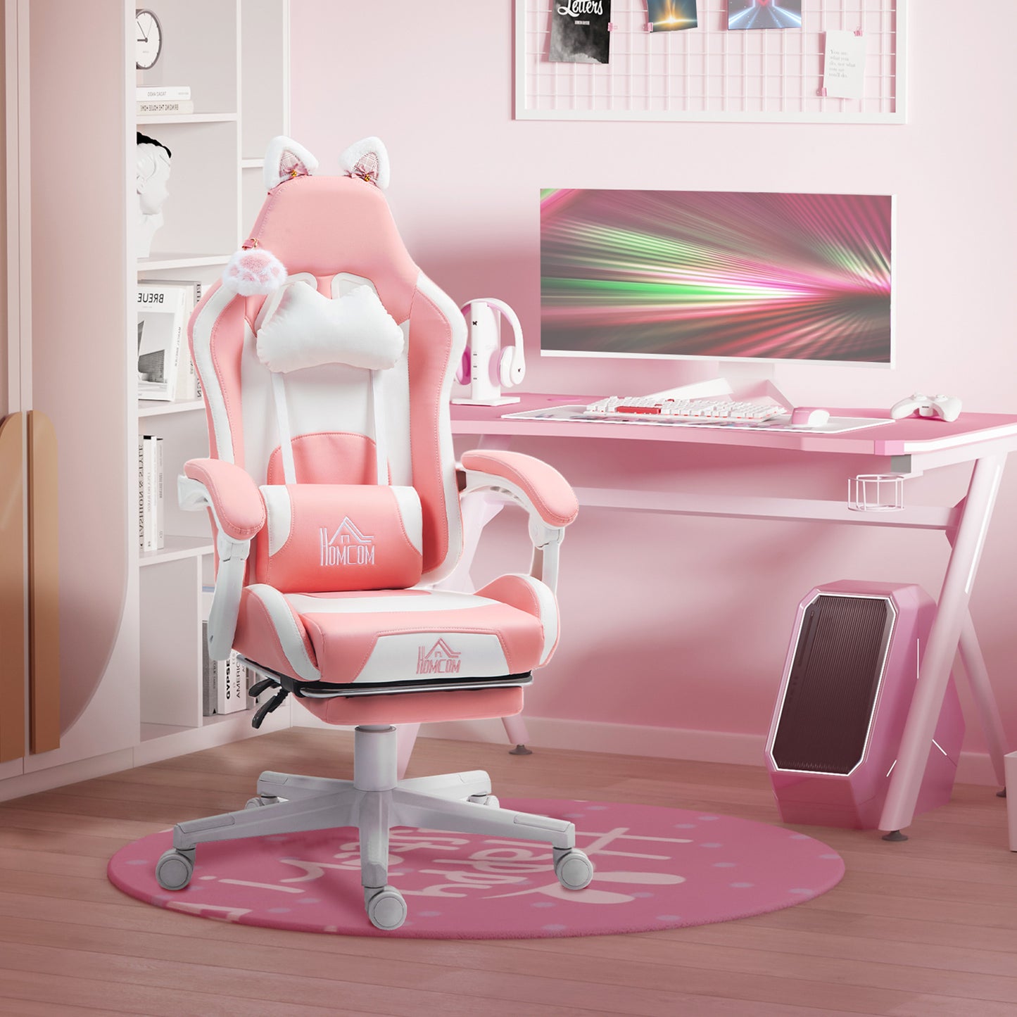 Fauteuil Gaming Oreilles de Chat - Inclinable Repose-pieds