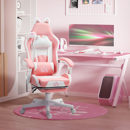 Fauteuil Gaming Oreilles de Chat - Inclinable Repose-pieds