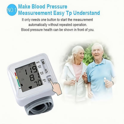 Wrist Blood Pressure Monitor, LCD Display, Audio Prompts, Adjustable Cuff, Irregular Heartbeat Detection, Easy To Use, Perfect For Elderly Care, For Medical And Home Use, Blood Pressure Monitor (without Batteries), Good Gift