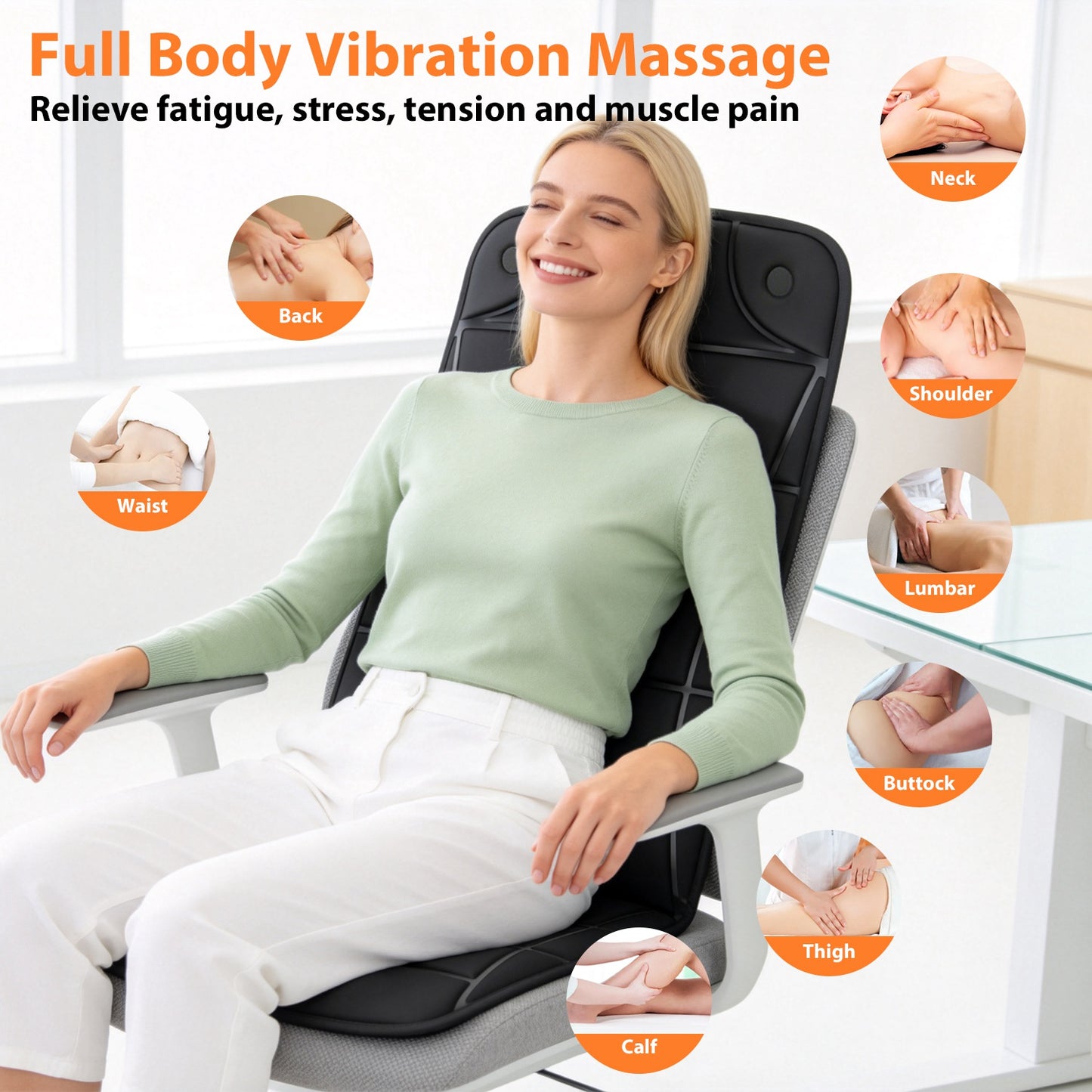 Tapis de Massage Multifonction - Chaleur & Intensités Réglables
