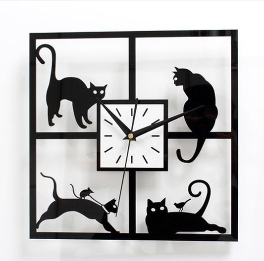Acrylic cattail clock silent wall clock