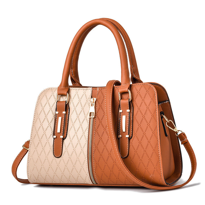 Fashion Color Matching Ladies Handbags European and American Atmosphere Large Capacity