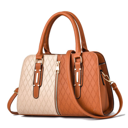 Fashion Color Matching Ladies Handbags European and American Atmosphere Large Capacity